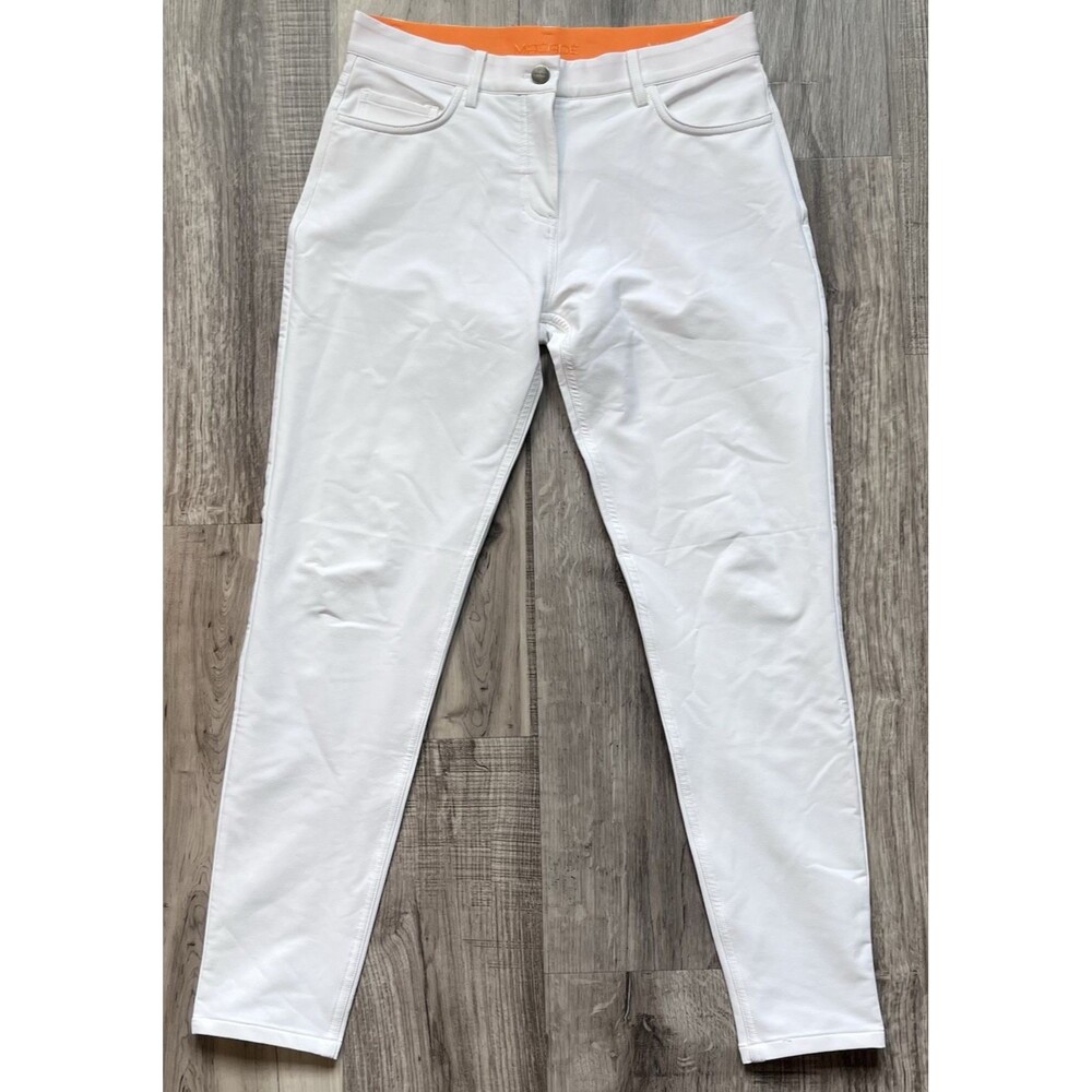 Macade Golf Mens Slim Fit Tapered Leg Pants 38R White Performance Stretch